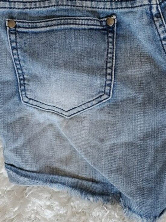 bebe Addiction Women's Jean Shorts Size 25 Light Blue Denim Cutoffs Fray Outdoor - Picture 11 of 14